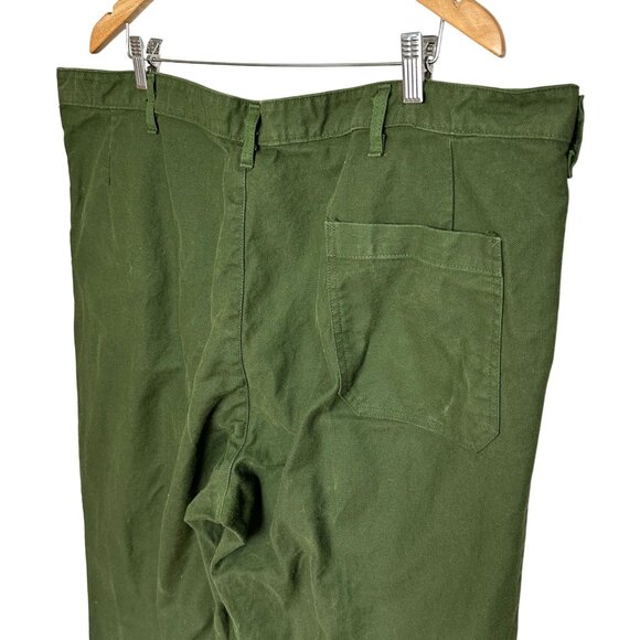 Vintage Swedish Military Field Pants C62 Olive Green Utility Workwear - Picture 3 of 7